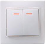 Выключатель КВАРТА 2-кл с инд. белый СУ 10А ВС10-2-1-КБ