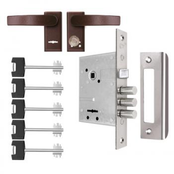 Замок врезной 74300 САМ 9-8 (медь 5 ключей)