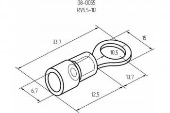 Наконечник кольцевой изолированный 10,5 мм 4-6 мм2 REXANT
