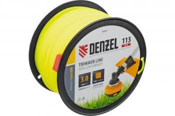 Леска для триммера зубчатый квадрат, 3,0 мм х 113 м FLEX CORD DENZEL 96806