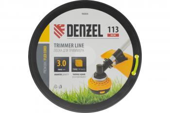 Леска для триммера зубчатый квадрат, 3,0 мм х 113 м FLEX CORD DENZEL 96806