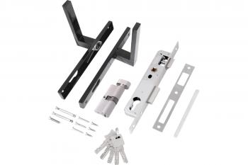 Замок врезной с ручкой 8520.02.9005 СТАНДАРТ ключ-вертушка черный