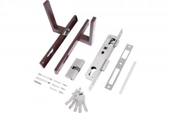 Замок врезной с ручкой 8520.01.8017 СТАНДАРТ ключ-ключ коричневый