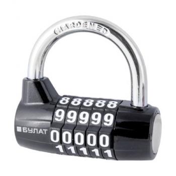 Замок навесной кодовый ВС 655 черный d=7 мм БУЛАТ