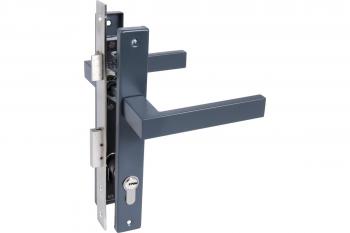 Замок врезной с ручкой 8520.01.7016 СТАНДАРТ ключ-ключ серый антрацит