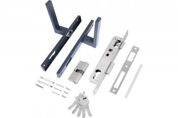 Замок врезной с ручкой 8520.01.7016 СТАНДАРТ ключ-ключ серый антрацит